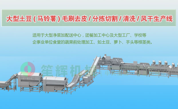 北站连续式土豆去皮清洗切割风干生产线